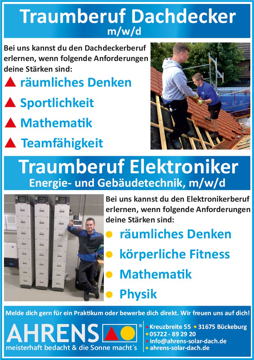 Ausbildung zum Dachdecker (m/w/d)
