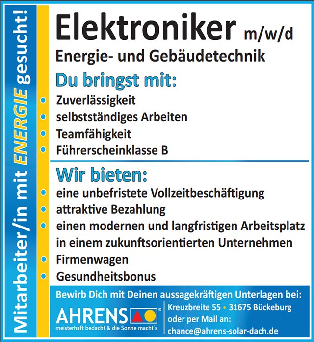 Elektroniker, Energie- & Gebäudetechnik (m/w/d)
